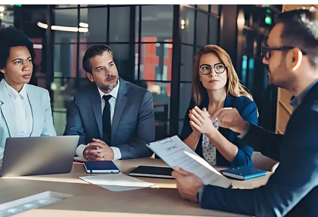 Business people talking