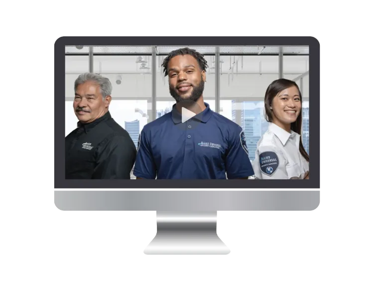 monitor image of three people looking toward the screen